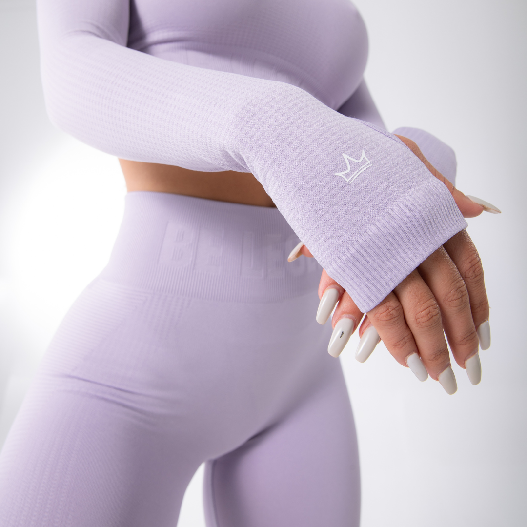 LONG SLEEVE CROPPED TOP - BABY PURPLE