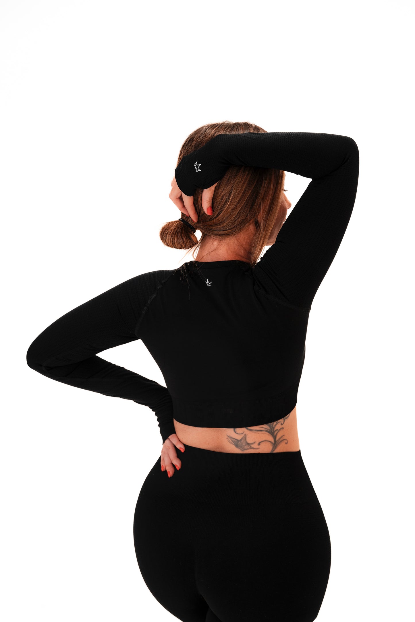 LONG SLEEVE CROPPED TOP ORIGIN BELEEGEND - BLACK